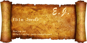 Eble Jenő névjegykártya
