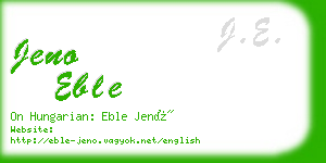 jeno eble business card